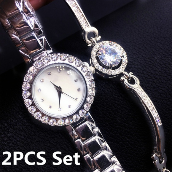 **SOLD**2 Piece Quartz Watch & Bling Set New - Picture 2 of 2